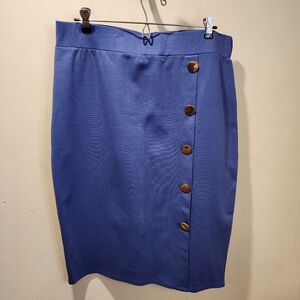 QUUM Blue Skirt with Button Accents Size 2X